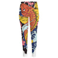 Japanese Koi And Flower Tattoo Print High-Waisted Pocket Leggings
