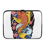 Japanese Koi And Flower Tattoo Print Laptop Sleeve