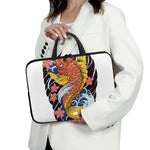 Japanese Koi And Flower Tattoo Print Laptop Sleeve With Handle