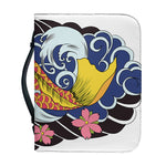 Japanese Koi And Flower Tattoo Print Leather Bible Cover