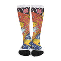 Japanese Koi And Flower Tattoo Print Long Socks