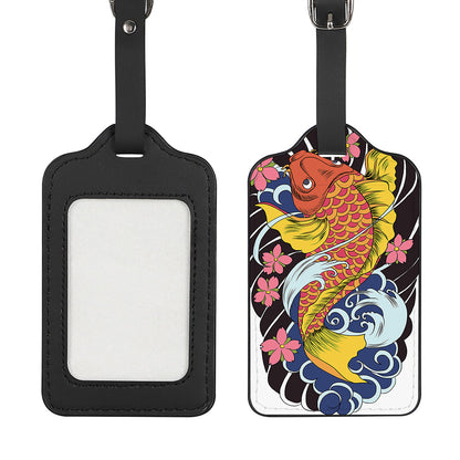 Japanese Koi And Flower Tattoo Print Luggage Tag