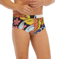 Japanese Koi And Flower Tattoo Print Men's Briefs