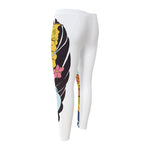 Japanese Koi And Flower Tattoo Print Men's Compression Pants