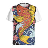 Japanese Koi And Flower Tattoo Print Men's Sports T-Shirt