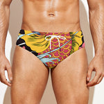 Japanese Koi And Flower Tattoo Print Men's Swim Briefs