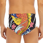 Japanese Koi And Flower Tattoo Print Men's Triangle Swim Briefs