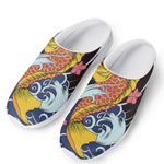 Japanese Koi And Flower Tattoo Print Mesh Casual Shoes