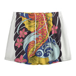 Japanese Koi And Flower Tattoo Print Mesh Shorts