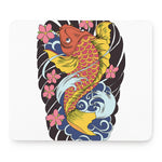 Japanese Koi And Flower Tattoo Print Mouse Pad