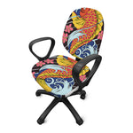 Japanese Koi And Flower Tattoo Print Office Chair Cover