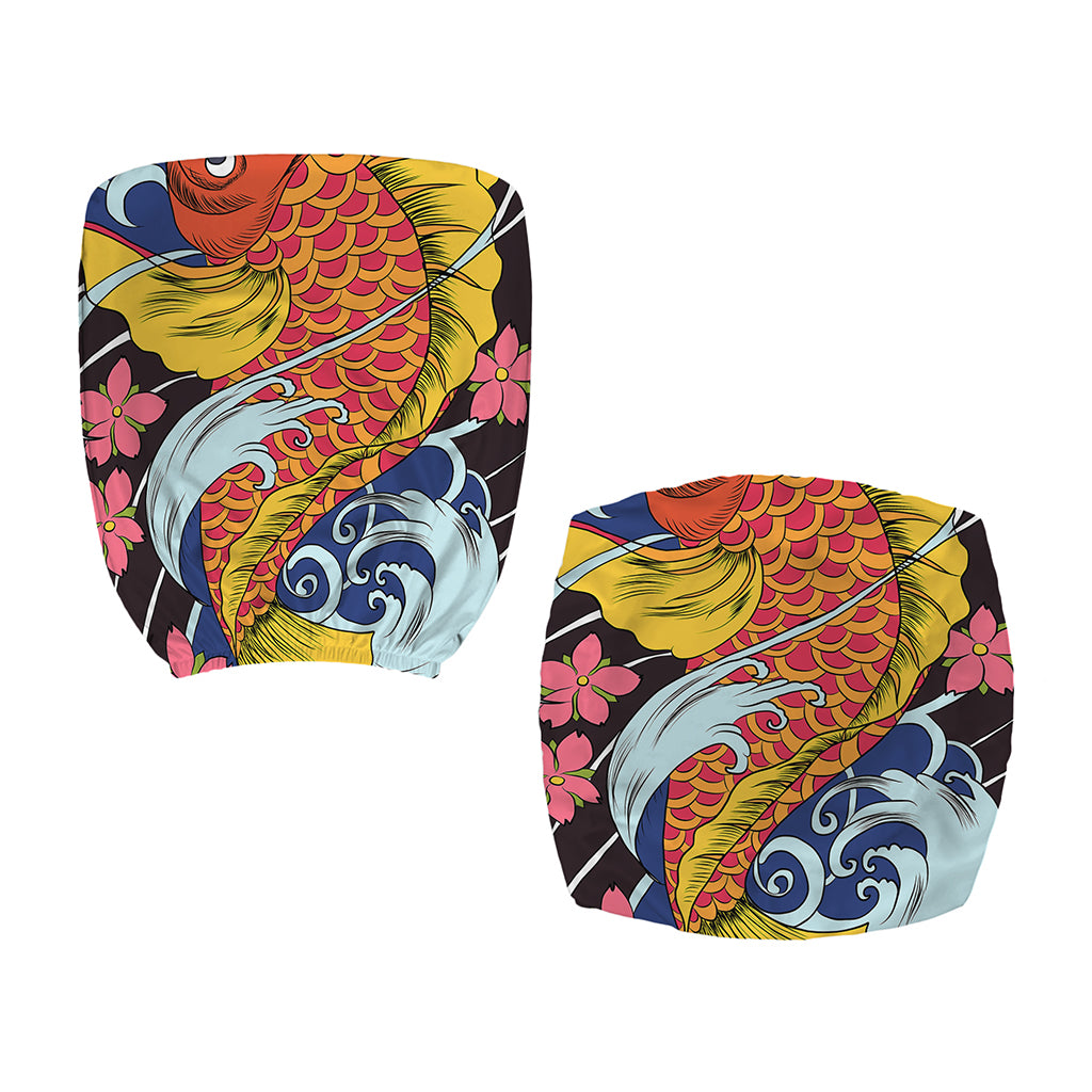 Japanese Koi And Flower Tattoo Print Office Chair Cover