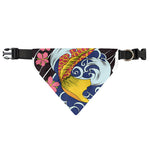 Japanese Koi And Flower Tattoo Print Over The Collar Dog Bandana