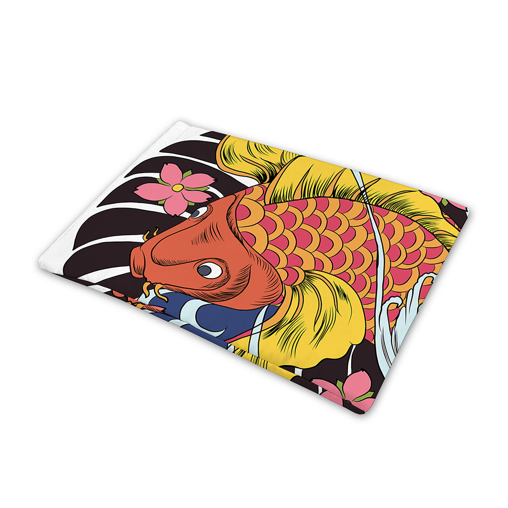 Japanese Koi And Flower Tattoo Print Pet Cooling Mat Cover