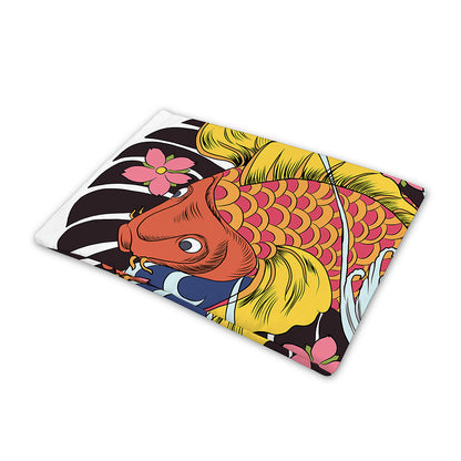Japanese Koi And Flower Tattoo Print Pet Cooling Mat Cover