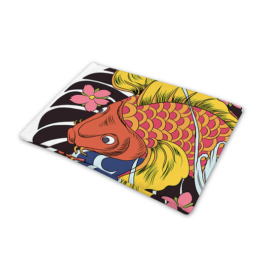Japanese Koi And Flower Tattoo Print Pet Cooling Mat Cover