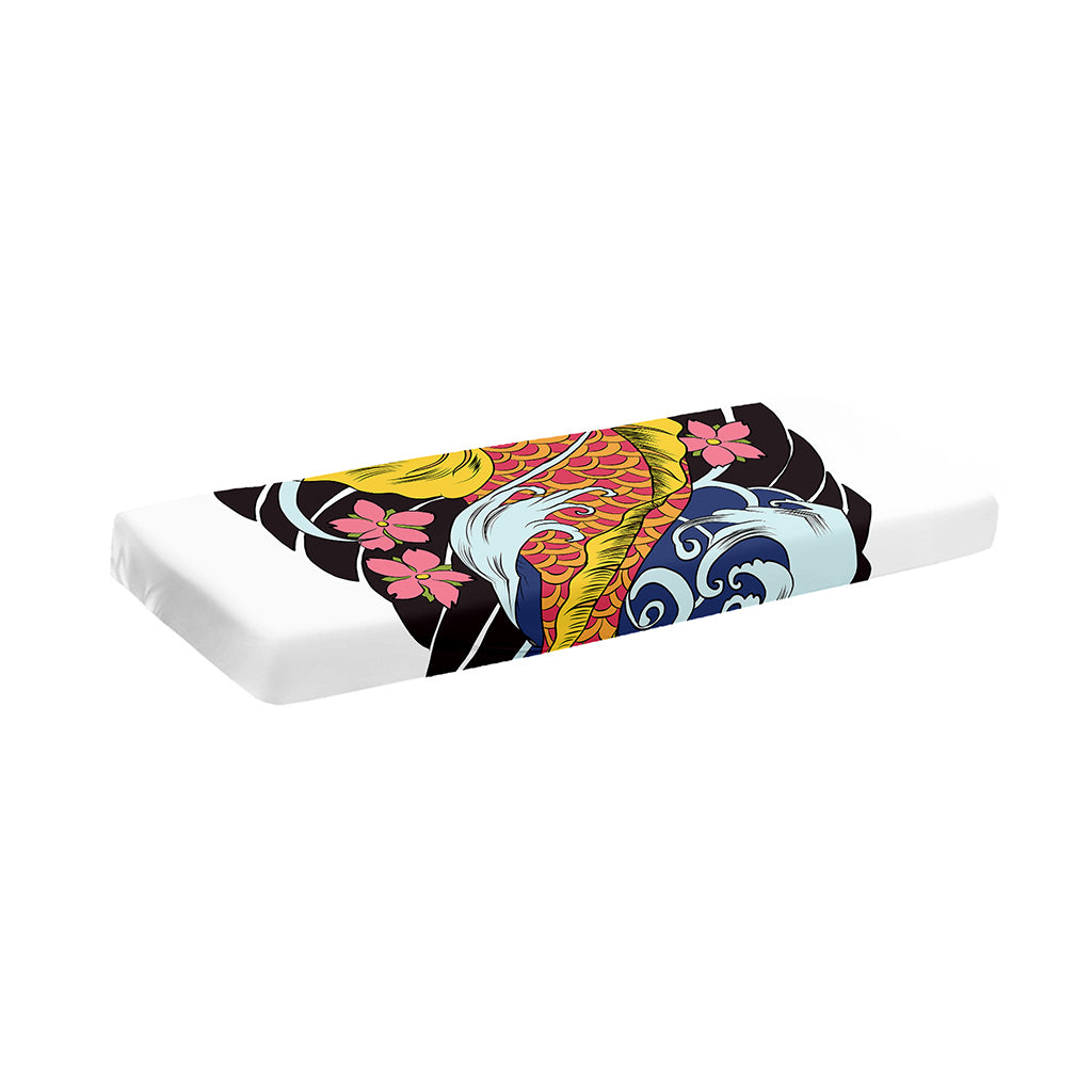 Japanese Koi And Flower Tattoo Print Piano Keyboard Cover