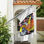Japanese Koi And Flower Tattoo Print Polyester Flag