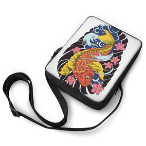 Japanese Koi And Flower Tattoo Print Rectangular Crossbody Bag