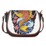 Japanese Koi And Flower Tattoo Print Saddle Bag