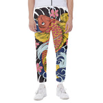 Japanese Koi And Flower Tattoo Print Scuba Joggers