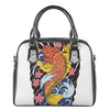 Japanese Koi And Flower Tattoo Print Shoulder Handbag