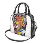 Japanese Koi And Flower Tattoo Print Shoulder Handbag