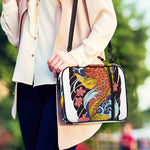 Japanese Koi And Flower Tattoo Print Shoulder Strap Bible Bag