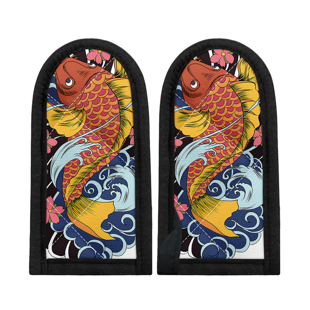 Japanese Koi And Flower Tattoo Print Skillet Handle Cover