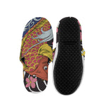 Japanese Koi And Flower Tattoo Print Slippers