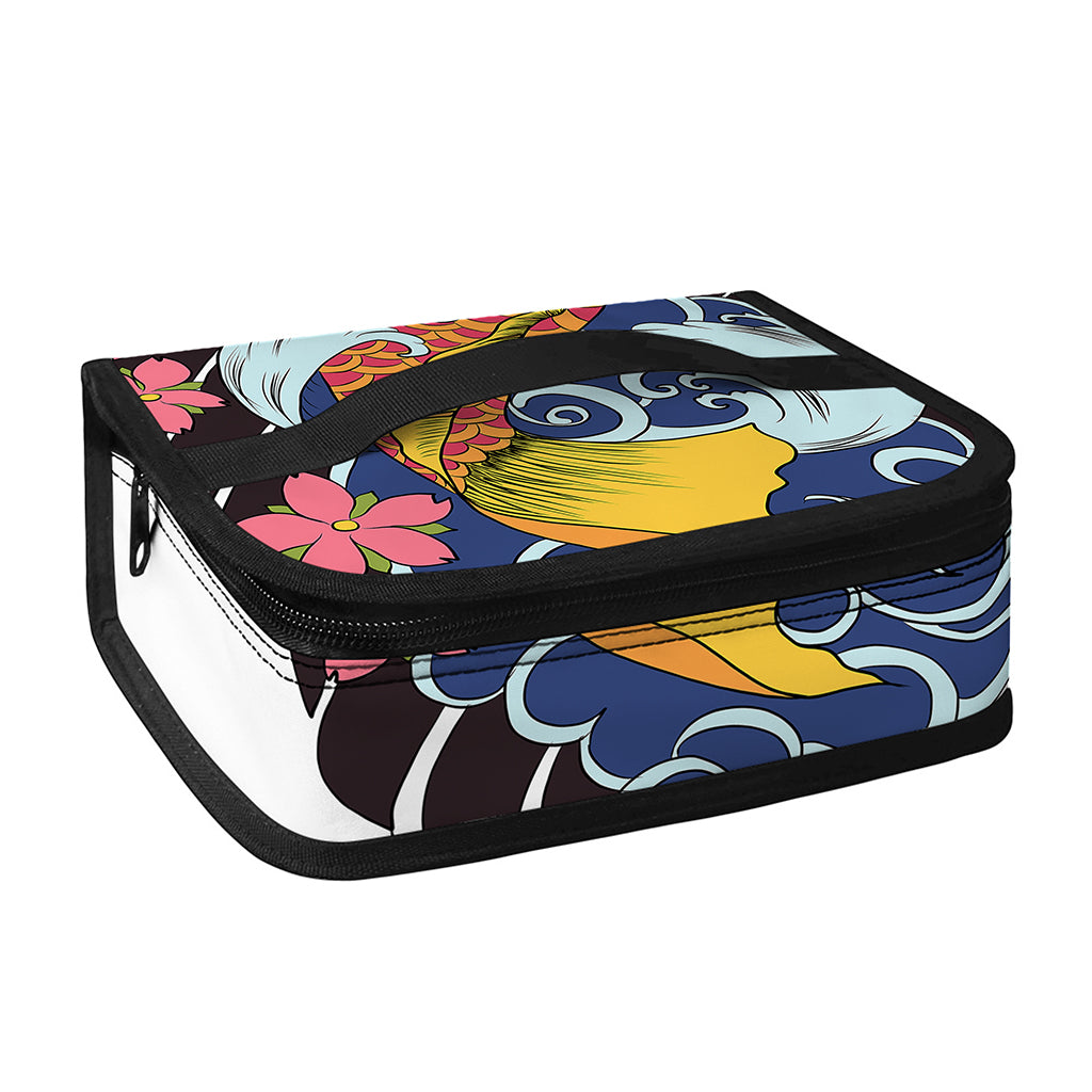 Japanese Koi And Flower Tattoo Print Small Lunch Bag