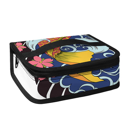 Japanese Koi And Flower Tattoo Print Small Lunch Bag
