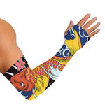 Japanese Koi And Flower Tattoo Print Sun Protection Arm Sleeves