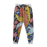 Japanese Koi And Flower Tattoo Print Sweatpants