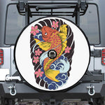 Japanese Koi And Flower Tattoo Print Tire Cover With Camera Hole