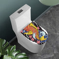 Japanese Koi And Flower Tattoo Print Toilet Lid Cover