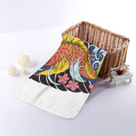 Japanese Koi And Flower Tattoo Print Towel