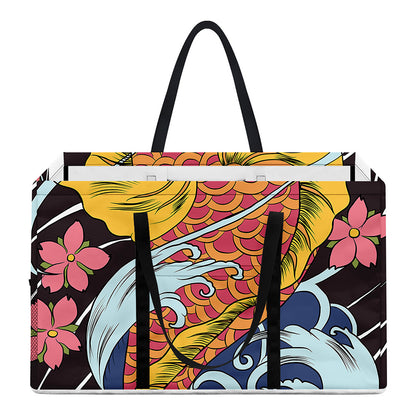 Japanese Koi And Flower Tattoo Print Utility Tote Bag