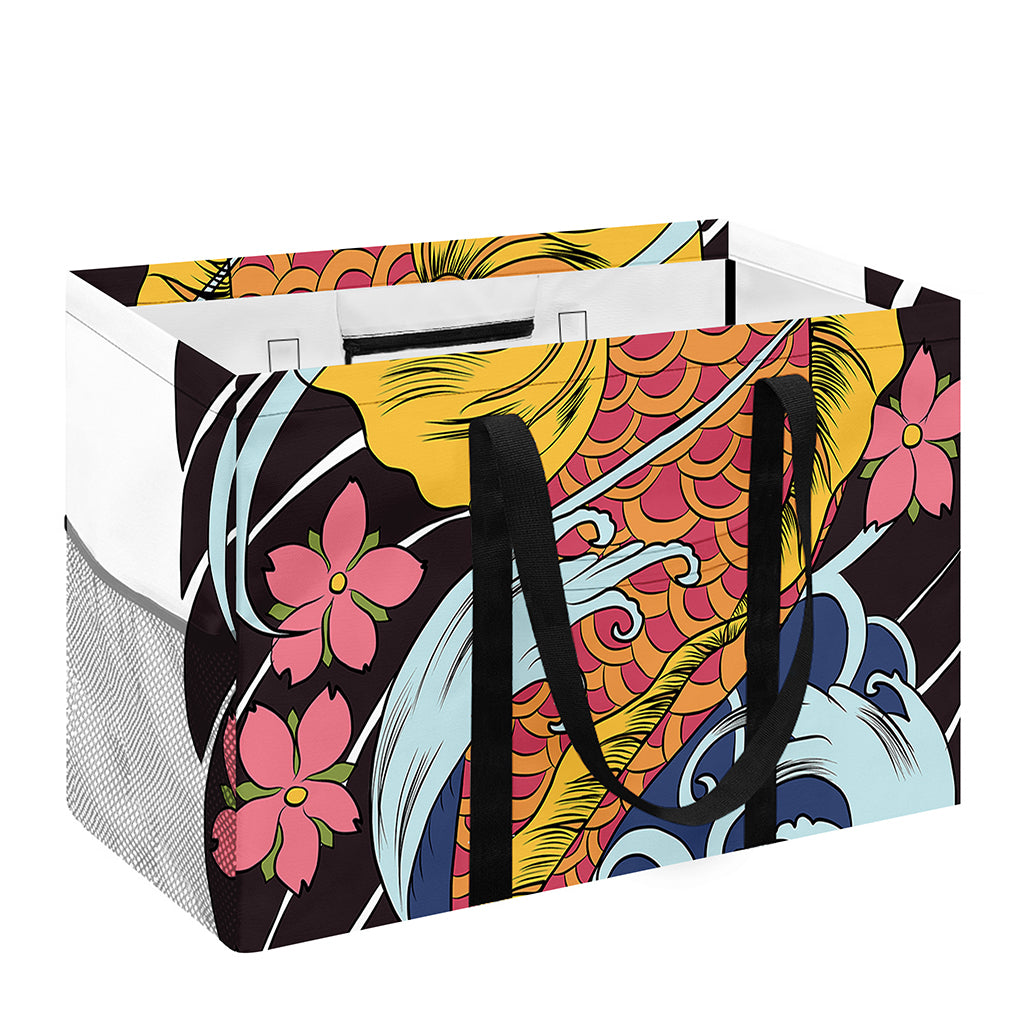 Japanese Koi And Flower Tattoo Print Utility Tote Bag
