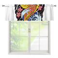 Japanese Koi And Flower Tattoo Print Window Valance