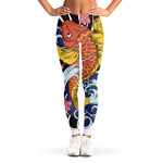 Japanese Koi And Flower Tattoo Print Women's Leggings