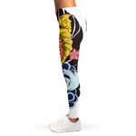 Japanese Koi And Flower Tattoo Print Women's Leggings