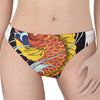 Japanese Koi And Flower Tattoo Print Women's Thong