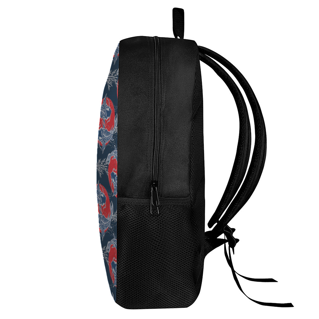 Japanese Koi Carp Fish Pattern Print 17 Inch Backpack