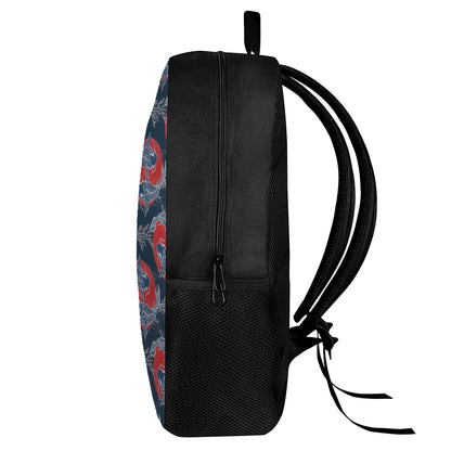 Japanese Koi Carp Fish Pattern Print 17 Inch Backpack