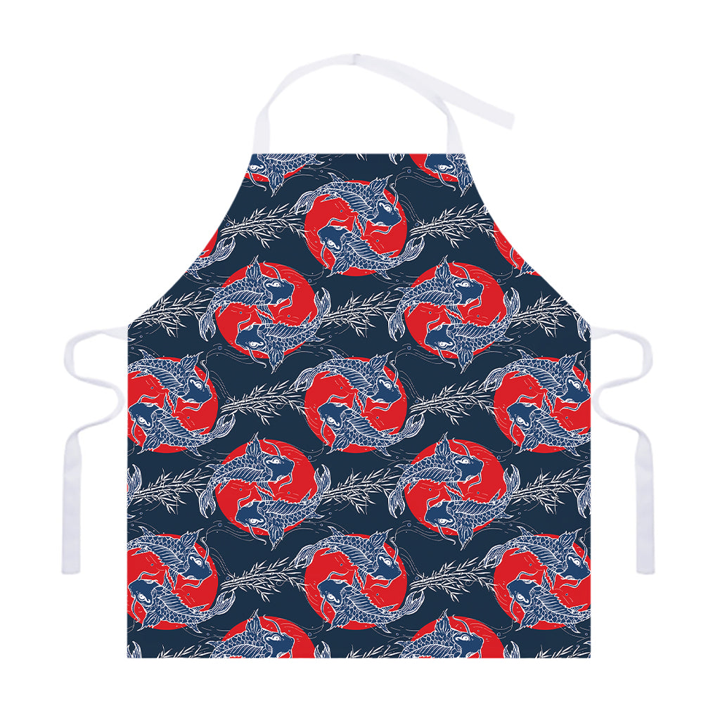 Japanese Koi Carp Fish Pattern Print Adjustable Apron
