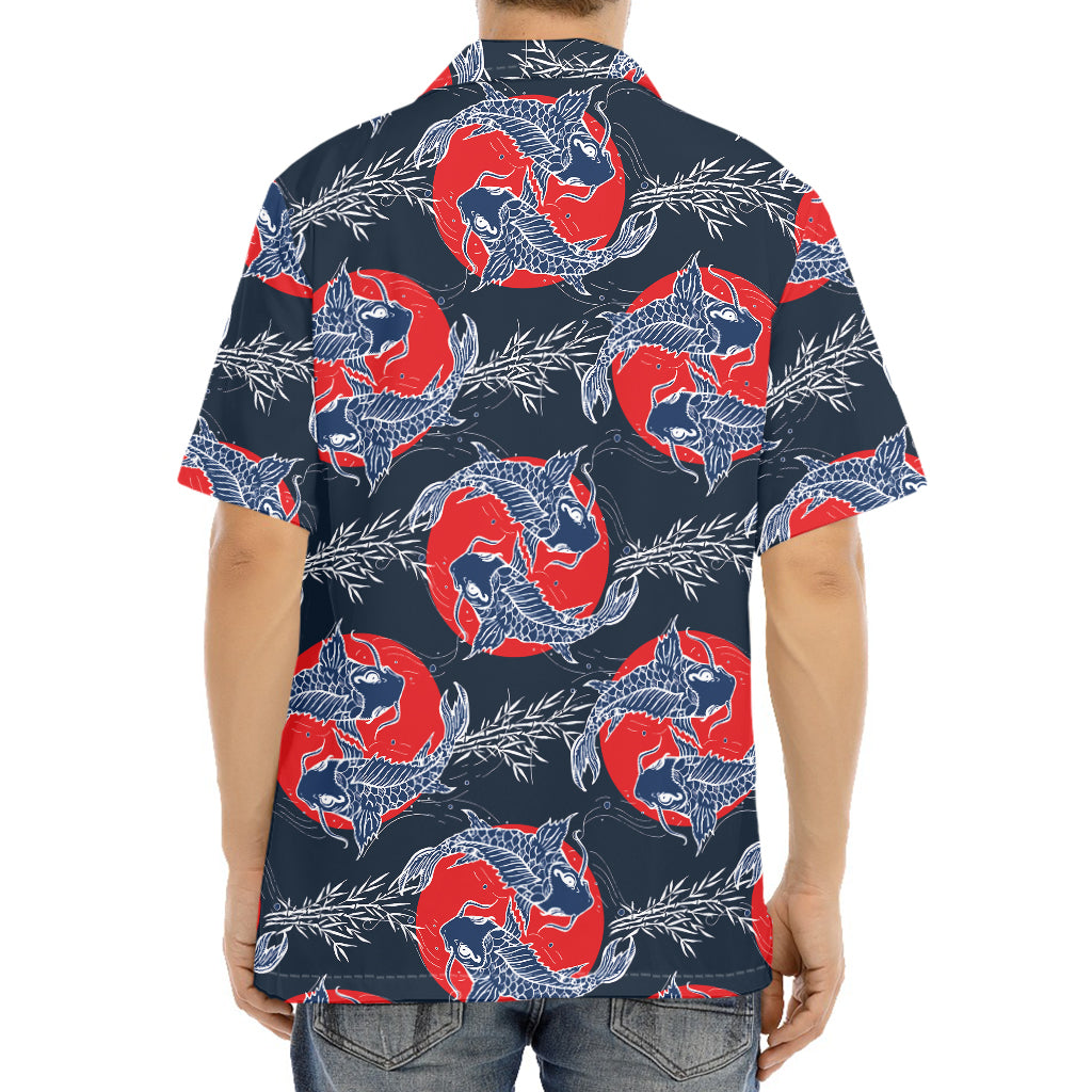 Japanese Koi Carp Fish Pattern Print Aloha Shirt