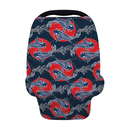 Japanese Koi Carp Fish Pattern Print Baby Seat Cover