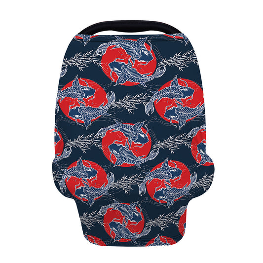 Japanese Koi Carp Fish Pattern Print Baby Seat Cover