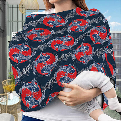 Japanese Koi Carp Fish Pattern Print Baby Seat Cover